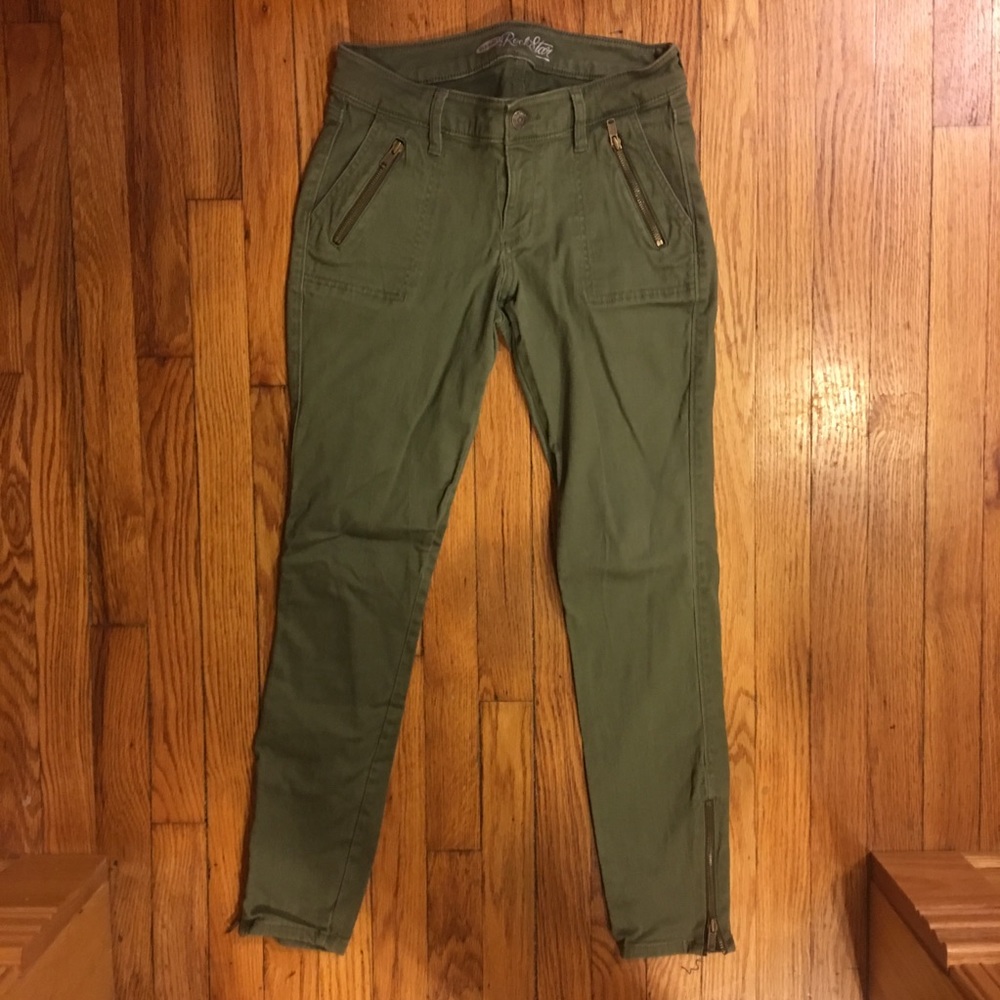 OldNavy Rockstar Denim- Olive- 4 w/ Zippers